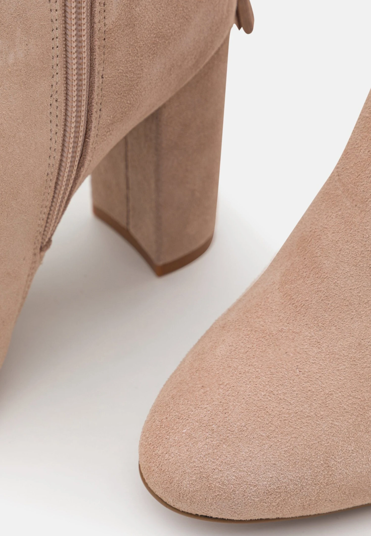 Leather - Laarzen Met Hoge Hak - Beige - Afbeelding 6