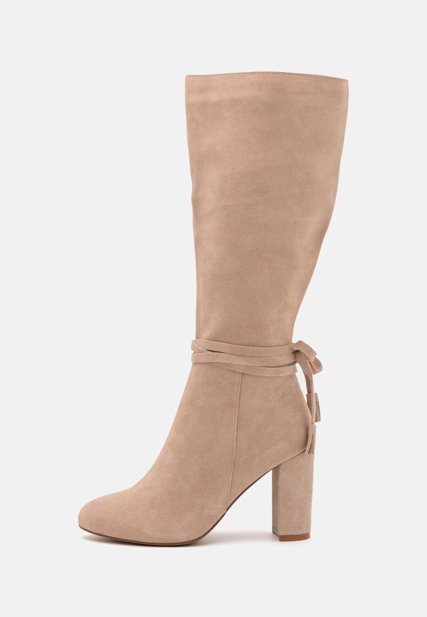 Leather - Laarzen Met Hoge Hak - Beige - Afbeelding 2