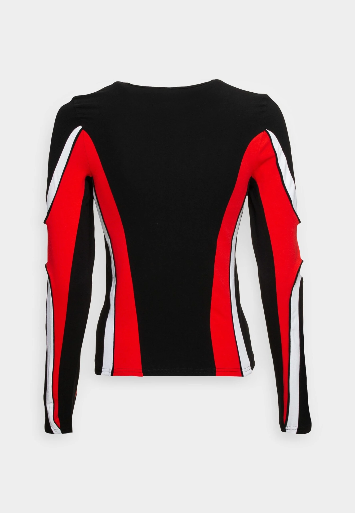 WEEKDAY Rush Biker Long Sleeve - Longsleeve - Black/Red Colblock - Afbeelding 2