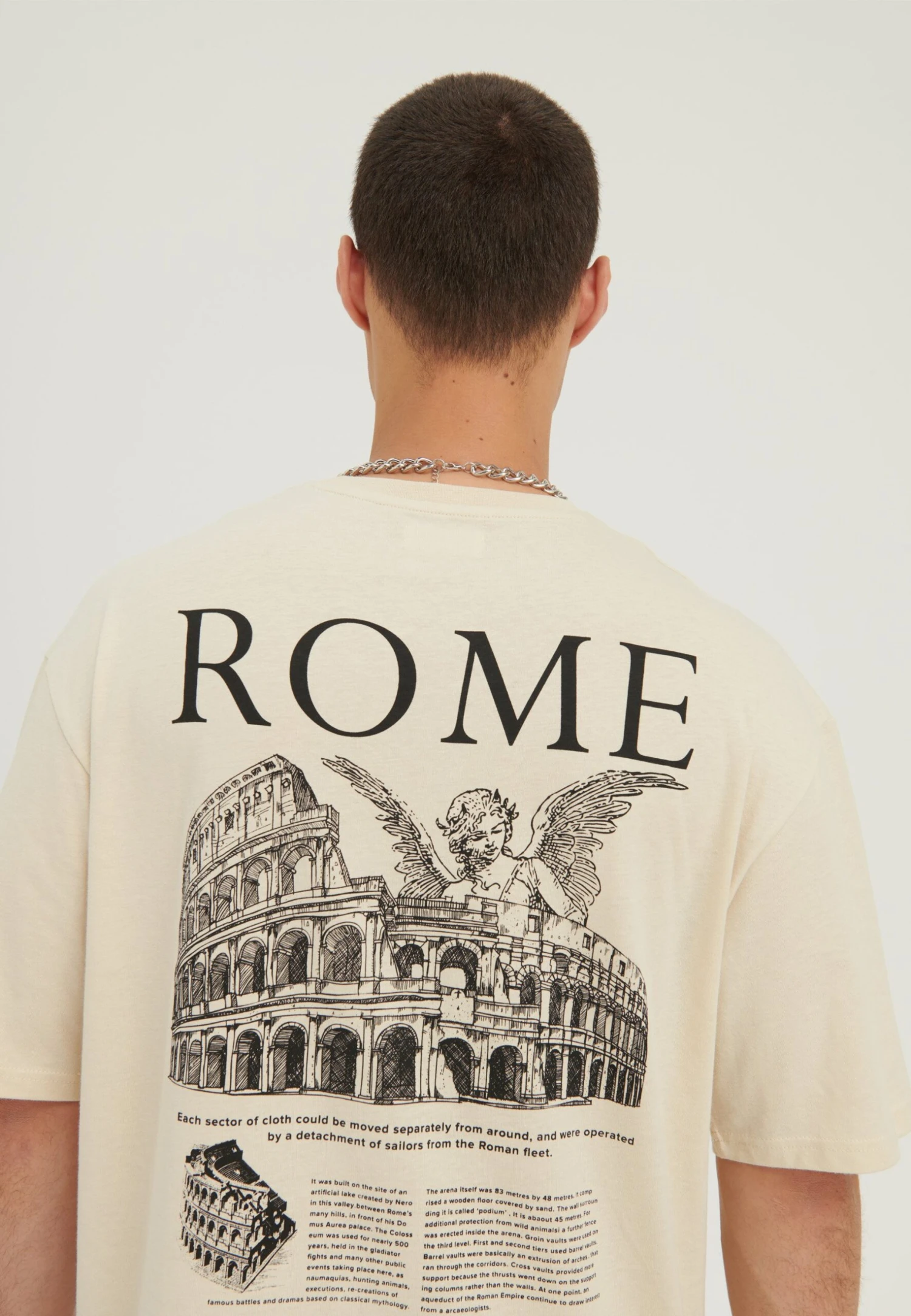 YOURTURN Rome Tee Unisex - T-Shirt Print - Mottled Light Brown - Afbeelding 3