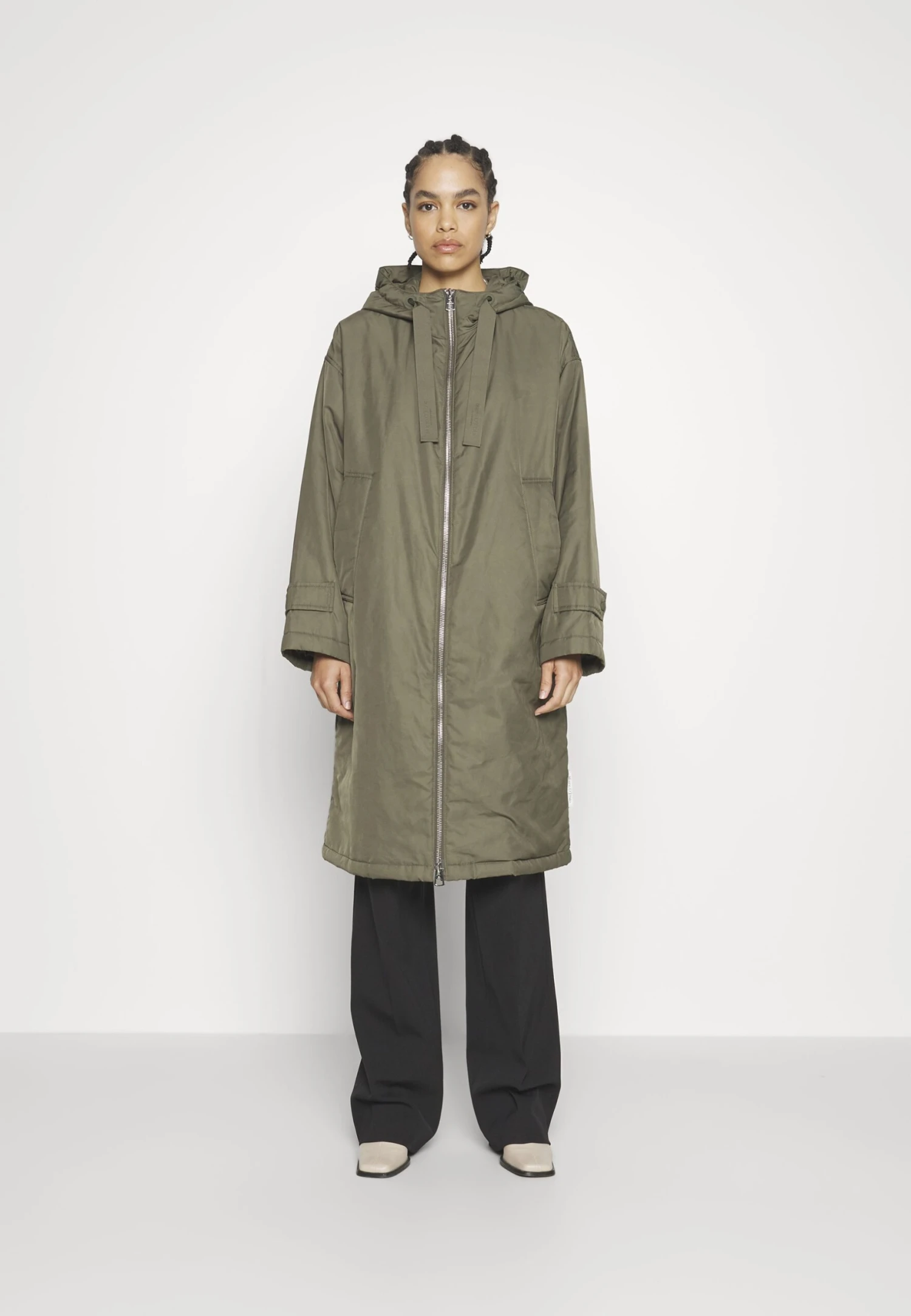 Marc O'Polo Coat Long Padded Fixed Hood Zipper Drawstring Waist - Parka - Olive Crop - Afbeelding 4