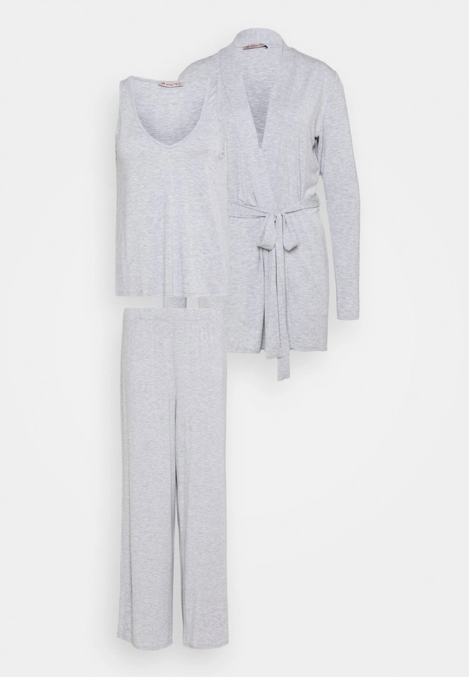 Anna Field 3 Piece Jersey- Pyjama - Mottled Light Grey - Afbeelding 8